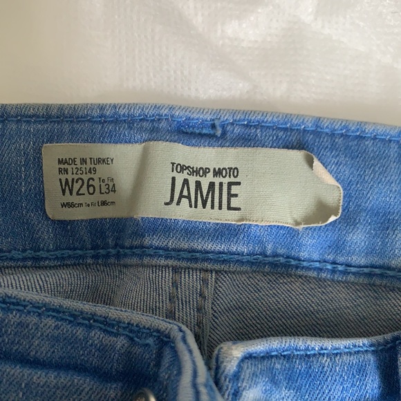 TopShop Jamie Moto jeans. Skinny very high rise 26 - Picture 4 of 4
